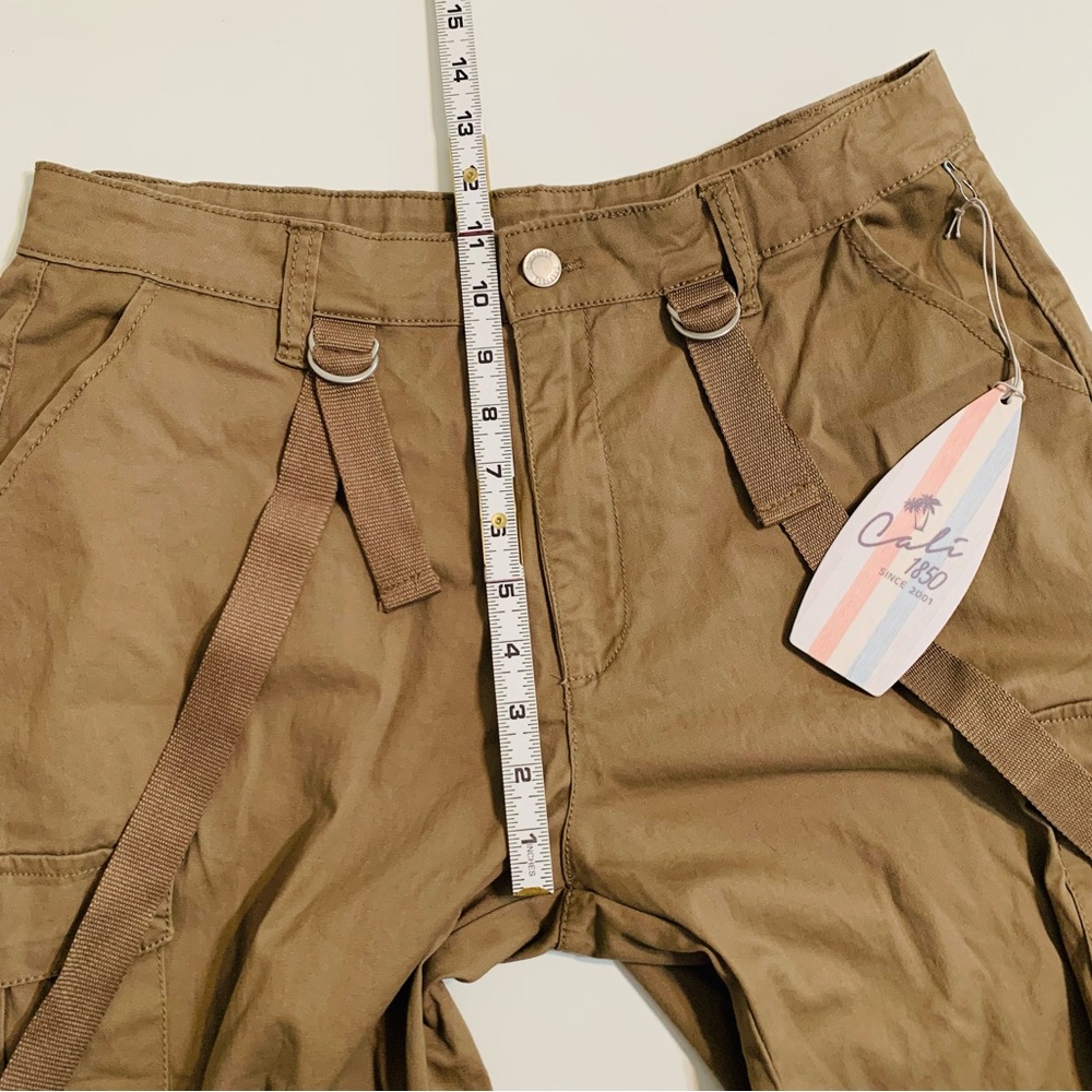 Cargo Pants Cali 1850 Suspender Brown Twill   Large Pockets High Rise Large NWT - Picture 8 of 16